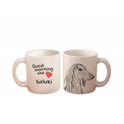 Saluki - a mug with a dog. "Good morning and love ...". High quality ceramic mug.