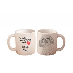 Shih Tzu - una tazza con un cane. "Good morning and love ...". Di alta qualità tazza di ceramica.