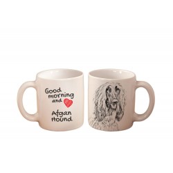 Levriero afgano - una tazza con un cane. "Good morning and love ...". Di alta qualità tazza di ceramica.
