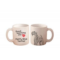 Kerry Blue Terrier - a mug with a dog. "Good morning and love ...". High quality ceramic mug.