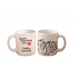 Cesky Terrier - a mug with a dog. "Good morning and love ...". High quality ceramic mug.