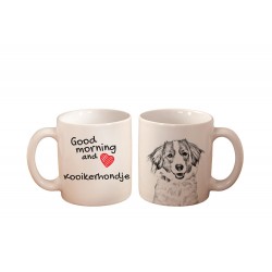 Kooikerhondje - a mug with a dog. "Good morning and love ...". High quality ceramic mug.