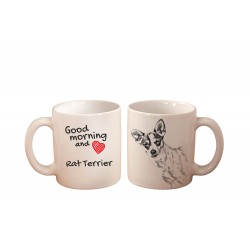 Rat Terrier - une tasse avec un chien. "Good morning and love". De haute qualité tasse en céramique.