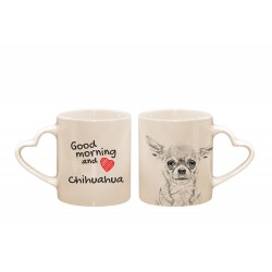 Amstaff - una taza cuore con un perro. "Good morning and love...". Alta calidad taza de cerámica.