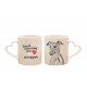Whippet - una tazza corazón con un cane. "Good morning and love ...". Di alta qualità tazza di ceramica.