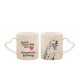 American Bulldog - a heart mug with a dog. "Good morning and love ...". High quality ceramic mug.