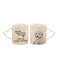 Glen of Imaal Terrier - a heart mug with a dog. "Good morning and love ...". High quality ceramic mug.