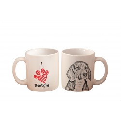 Beagle inglés - una taza con un perro. "I love...". Alta calidad taza de cerámica.