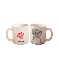 Boxer tedesco - una tazza con un cane. "I love...". Di alta qualità tazza di ceramica.