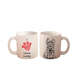 Mastín italiano - una taza con un perro. "I love...". Alta calidad taza de cerámica.
