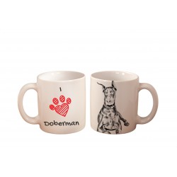 Dobermann - a mug with a dog. "I love...". High quality ceramic mug.