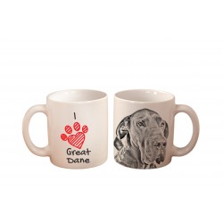 Great Dane - a mug with a dog. "I love...". High quality ceramic mug.