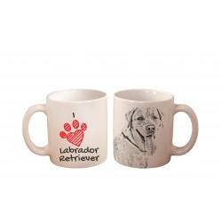 Cobrador de Labrador - una taza con un perro. "I love...". Alta calidad taza de cerámica.