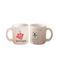 Samoyedo - una taza con un perro. "I love...". Alta calidad taza de cerámica.