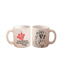 Owczarek kaukaski - kubek z wizerunkiem psa i napisem "I love...". Wysokiej jakości kubek ceramiczny.