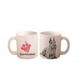 Schnauzer cropped - a mug with a dog. "I love...". High quality ceramic mug.