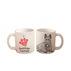 Scottish Terrier - a mug with a dog. "I love...". High quality ceramic mug.