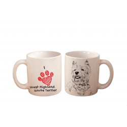 West Highland White Terrier - a mug with a dog. "I love...". High quality ceramic mug.