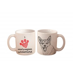 Norwegian Lundehund - a mug with a dog. "I love...". High quality ceramic mug.