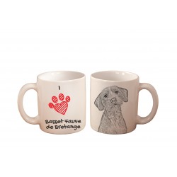 Basset leonado de Bretaña - una taza con un perro. "I love...". Alta calidad taza de cerámica.