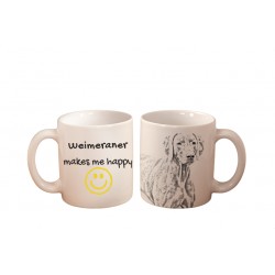 Weimaraner - una tazza con un cane. "... makes me happy". Di alta qualità tazza di ceramica.