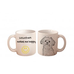 Löwchen - a mug with a dog. "... makes me happy". High quality ceramic mug.