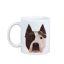 Enjoying a cup with my pup Amerykański staffordshire terier - kubek z geometrycznym psem