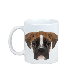 Disfrutando de una taza con mi perrito Bóxer alemán - una taza con un perro geométrico