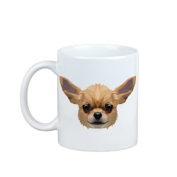 Disfrutando de una taza con mi perrito Chihuahueño - una taza con un perro geométrico