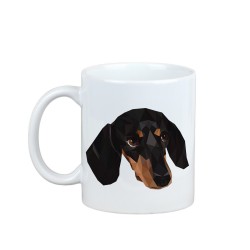 Disfrutando de una taza con mi perrito Perro salchicha smoothhaired - una taza con un perro geométrico