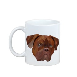 Disfrutando de una taza con mi perrito Dogue de Bordeaux - una taza con un perro geométrico