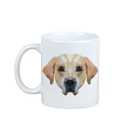 Disfrutando de una taza con mi perrito Cobrador de Labrador - una taza con un perro geométrico