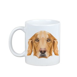 Disfrutando de una taza con mi perrito Cobrador dorado - una taza con un perro geométrico