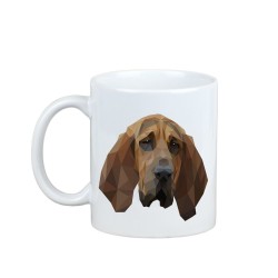 Enjoying a cup with my pup Bloodhound - a mug with a geometric dog