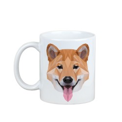 Enjoying a cup with my pup Shiba Inu - a mug with a geometric dog