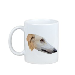 Enjoying a cup with my pup Borzoi - a mug with a geometric dog