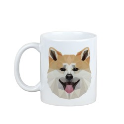 Enjoying a cup with my pup Akita Inu - a mug with a geometric dog
