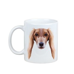 Disfrutando de una taza con mi perrito Perro real de Egipto - una taza con un perro geométrico