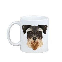 Profitant d'une tasse avec mon chiot Schnauzer - une tasse avec un chien géométrique