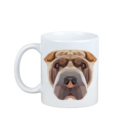 Enjoying a cup with my pup Shar Pei - a mug with a geometric dog