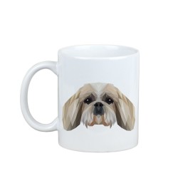 Enjoying a cup with my pup Shih Tzu - a mug with a geometric dog