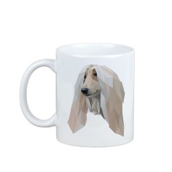 Enjoying a cup with my pup Afghan Hound - a mug with a geometric dog