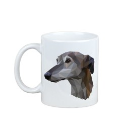 Enjoying a cup with my pup Grey Hound - a mug with a geometric dog