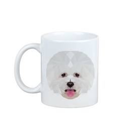 Enjoying a cup with my pup Bichon Frise - a mug with a geometric dog