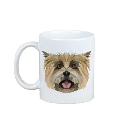 Profitant d'une tasse avec mon chiot Cairn Terrier - une tasse avec un chien géométrique