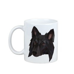 Enjoying a cup with my pup Belgian Shepherd - a mug with a geometric dog