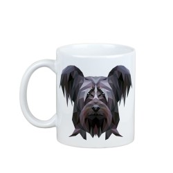 Profitant d'une tasse avec mon chiot Skye Terrier - une tasse avec un chien géométrique