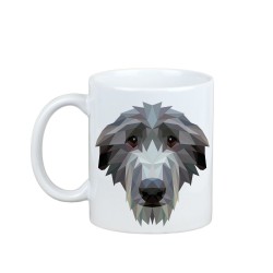 Profitant d'une tasse avec mon chiot Lebrel escocés - une tasse avec un chien géométrique