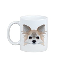 Profitant d'une tasse avec mon chiot Chihuahua 2 - une tasse avec un chien géométrique