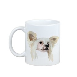 Disfrutando de una taza con mi perrito Crestado Chino - una taza con un perro geométrico